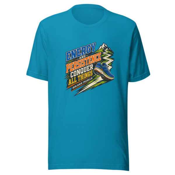Energy And Persistence Conquer All Things - Benjamin Franklin Graphic Tee mockup 2 Energy And Persistence Conquer All Things - Benjamin Franklin Graphic Tee mockup 2