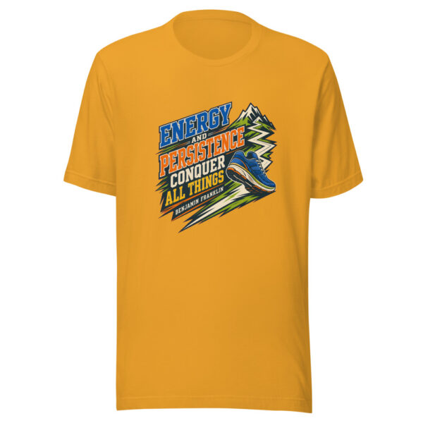 Energy And Persistence Conquer All Things - Benjamin Franklin Graphic Tee mockup 3 Energy And Persistence Conquer All Things - Benjamin Franklin Graphic Tee mockup 3