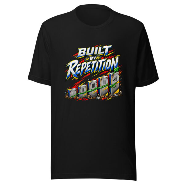 Built By Repetition Discipline-and-action Graphic Tee mockup 5