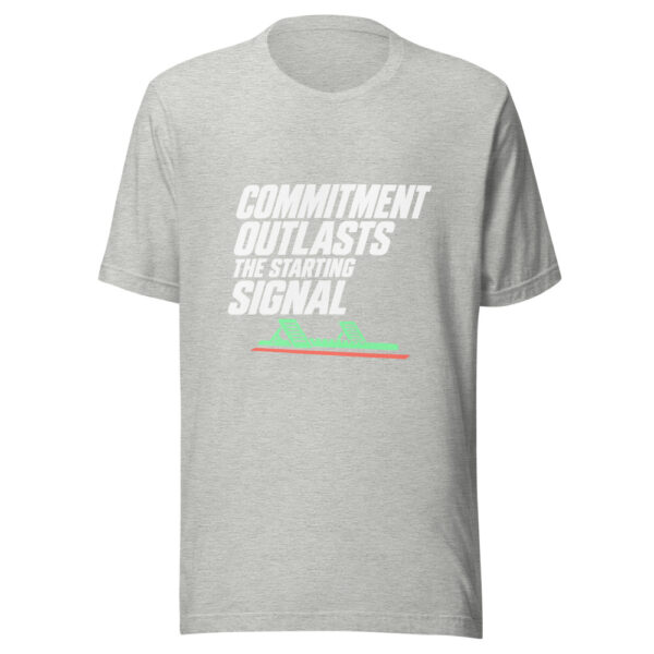 Commitment Outlasts The Starting Signal Graphic Tee mockup 7 Commitment Outlasts The Starting Signal Graphic Tee mockup 7