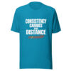 Consistency Carries The Distance Graphic Tee mockup 2