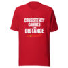 Consistency Carries The Distance Graphic Tee mockup 8