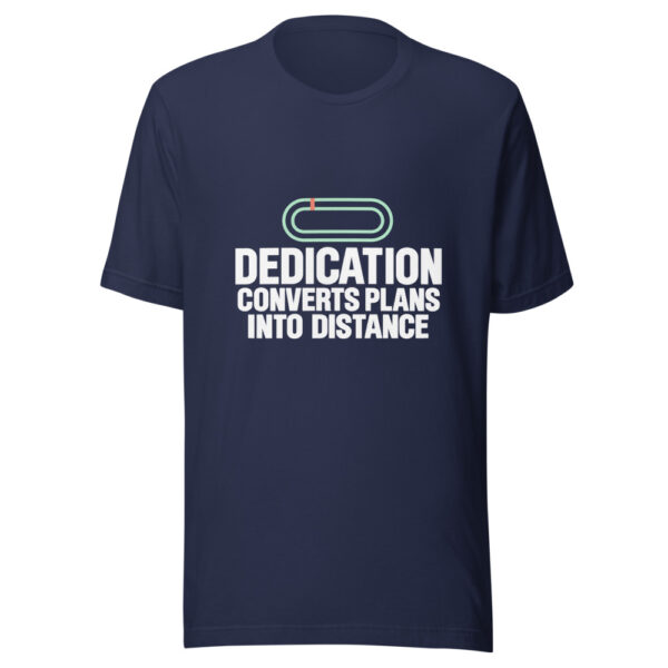 Dedication Converts Plans Into Distance Graphic Tee mockup 6 Dedication Converts Plans Into Distance Graphic Tee mockup 6