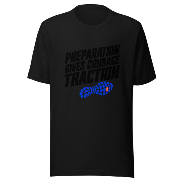 Preparation Gives Courage Traction Graphic Tee mockup 4 Preparation Gives Courage Traction Graphic Tee mockup 4