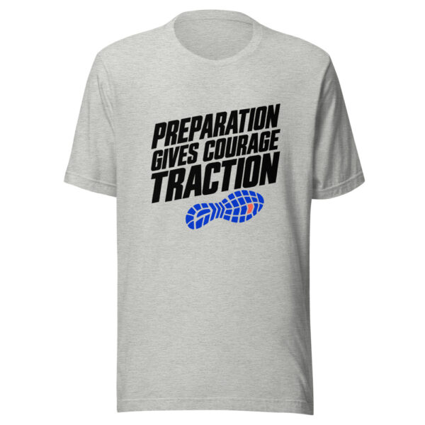 Preparation Gives Courage Traction Graphic Tee mockup 7 Preparation Gives Courage Traction Graphic Tee mockup 7