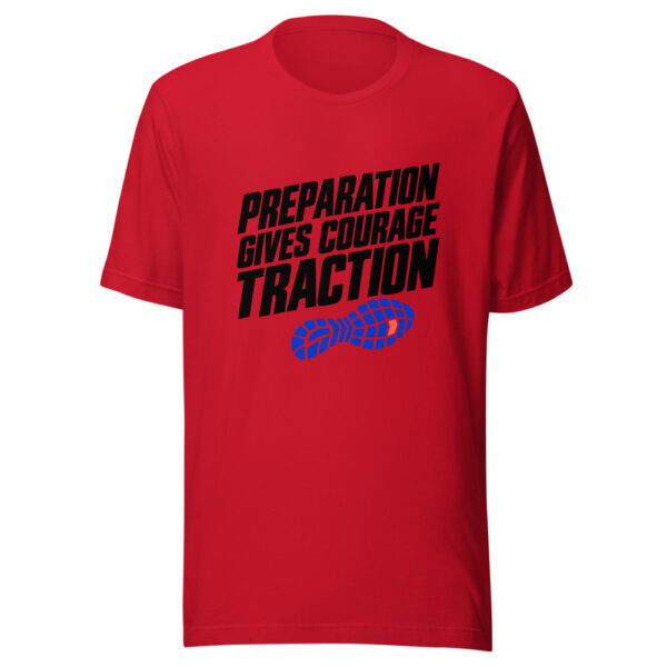 Preparation Gives Courage Traction Graphic Tee mockup 8 Preparation Gives Courage Traction Graphic Tee mockup 8