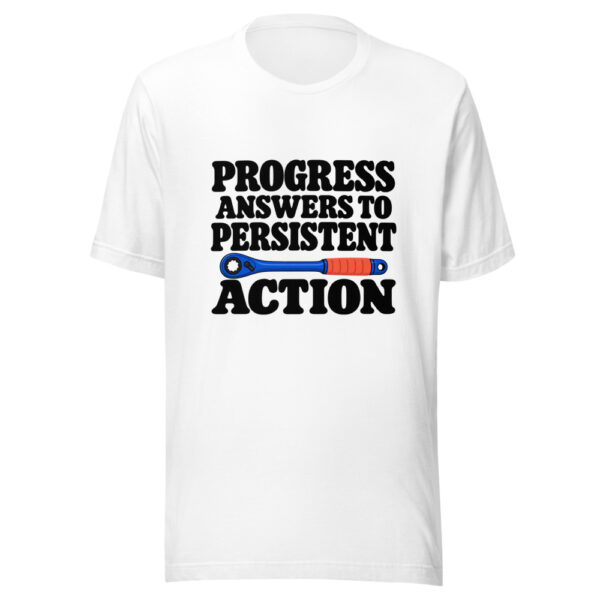 Progress Answers To Persistent Action Graphic Tee mockup 5 Progress Answers To Persistent Action Graphic Tee mockup 5