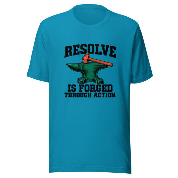 Resolve Is Forged Through Action Graphic Tee mockup 2 Resolve Is Forged Through Action Graphic Tee mockup 2