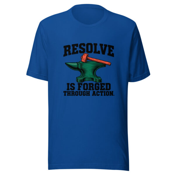 Resolve Is Forged Through Action Graphic Tee mockup 3 Resolve Is Forged Through Action Graphic Tee mockup 3