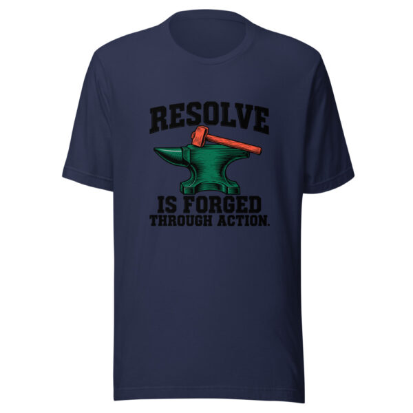 Resolve Is Forged Through Action Graphic Tee mockup 6 Resolve Is Forged Through Action Graphic Tee mockup 6