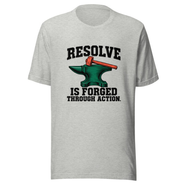 Resolve Is Forged Through Action Graphic Tee mockup 7 Resolve Is Forged Through Action Graphic Tee mockup 7