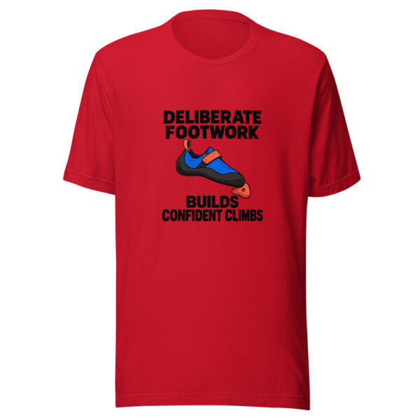 Deliberate Footwork Builds Confident Climbs Graphic Tee mockup 8 Deliberate Footwork Builds Confident Climbs Graphic Tee mockup 8