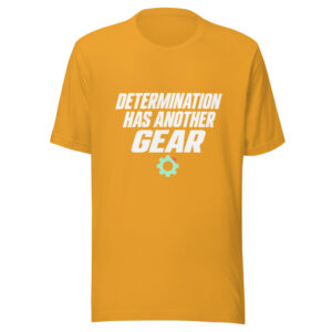 Determination Has Another Gear Graphic Tee mockup 1 Determination Has Another Gear Graphic Tee front view