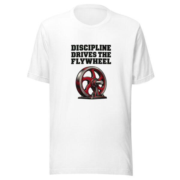 Discipline Drives The Flywheel Graphic Tee mockup 1 Discipline Drives The Flywheel Graphic Tee front view