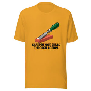 Sharpen Your Skills Through Action Graphic Tee mockup 1 Sharpen Your Skills Through Action Graphic Tee front view