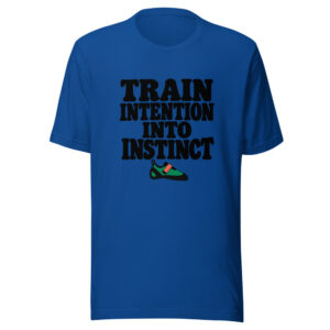 Train Intention Into Instinct Graphic Tee mockup 1 Train Intention Into Instinct Graphic Tee front view
